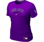 Women MLB Boston Red Sox Nike Purple Short Sleeve Practice T-Shirt