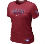Women MLB Boston Red Sox Nike Red Short Sleeve Practice T-Shirt