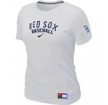 Women MLB Boston Red Sox Nike White Short Sleeve Practice T-Shirt