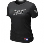 Women MLB Chicago White Sox Nike Black Away Practice T-Shirt