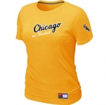 Women MLB Chicago White Sox Nike Yellow Away Practice T-Shirt