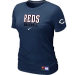 Women MLB Cincinnati Reds Nike D.Blue Short Sleeve Practice T-Shirt