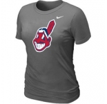 Women MLB Cleveland Indians Heathered Nike D.Grey Blended T-Shirt