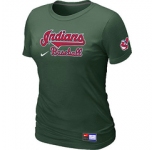 Women MLB Cleveland Indians Nike D.Green Short Sleeve Practice T-Shirt