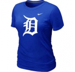Women MLB Detroit Tigers Heathered Nike Blue Blended T-Shirt