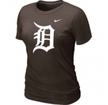 Women MLB Detroit Tigers Heathered Nike Brown Blended T-Shirt