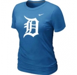 Women MLB Detroit Tigers Heathered Nike L.blue Blended T-Shirt