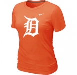 Women MLB Detroit Tigers Heathered Nike Orange Blended T-Shirt