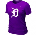 Women MLB Detroit Tigers Heathered Nike Purple Blended T-Shir