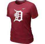 Women MLB Detroit Tigers Heathered Nike Red Blended T-Shirt