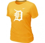 Women MLB Detroit Tigers Heathered Nike Yellow Blended T-Shirt