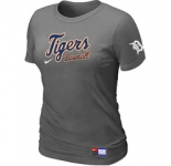 Women MLB Detroit Tigers Nike D.Grey Short Sleeve Practice T-Shirt