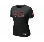 Women MLB Houston Astros Black Nike Short Sleeve Practice T-Shirt