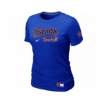 Women MLB Houston Astros Blue Nike Short Sleeve Practice T-Shirt