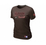Women MLB Houston Astros Brown Nike Short Sleeve Practice T-Shirt