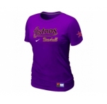 Women MLB Houston Astros Purple Nike Short Sleeve Practice T-Shirt