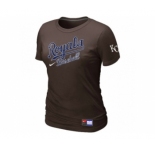 Women MLB Kansas City Royals Brown Nike Short Sleeve Practice T-Shirt