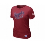 Women MLB Kansas City Royals Red Nike Short Sleeve Practice T-Shirt