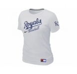 Women MLB Kansas City Royals White Nike Short Sleeve Practice T-Shirt