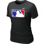Women MLB Logo Heathered Nike Black Blended T-Shirt