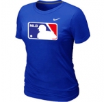 Women MLB Logo Heathered Nike Blue Blended T-Shirt