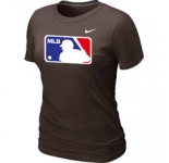 Women MLB Logo Heathered Nike Brown Blended T-Shirt