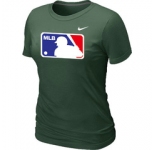 Women MLB Logo Heathered Nike D.Green Blended T-Shirt