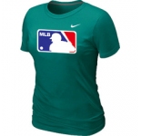 Women MLB Logo Heathered Nike L.Green Blended T-Shirt