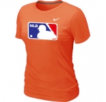 Women MLB Logo Heathered Nike Orange Blended T-Shirt