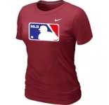 Women MLB Logo Heathered Nike Red Blended T-Shirt