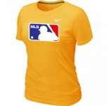 Women MLB Logo Heathered Nike Yellow Blended T-Shirt
