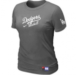 Women MLB Los Angeles Dodgers Nike D.Grey Short Sleeve Practice T-Shirt