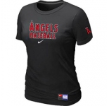 Women MLB Los Angeles of Anaheim Nike Black Short Sleeve Practice T-Shirt