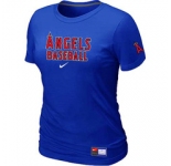 Women MLB Los Angeles of Anaheim Nike Blue Short Sleeve Practice T-Shirt