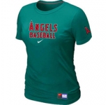 Women MLB Los Angeles of Anaheim Nike L.Green Short Sleeve Practice T-Shirt
