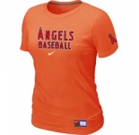 Women MLB Los Angeles of Anaheim Nike Orange Short Sleeve Practice T-Shirt