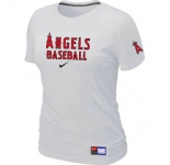 Women MLB Los Angeles of Anaheim Nike White Short Sleeve Practice T-Shirt