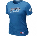 Women MLB Milwaukee Brewers Nike L.blue Short Sleeve Practice T-Shirt