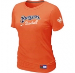 Women MLB Milwaukee Brewers Nike Orange Short Sleeve Practice T-Shirt