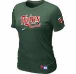 Women MLB Minnesota Twins Nike D.Green Short Sleeve Practice T-Shirt