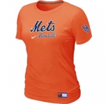 Women MLB New York Mets Nike Orange Short Sleeve Practice T-Shirt