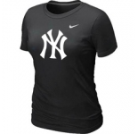 Women MLB New York Yankees Heathered Black Nike Blended T-Shirt