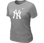 Women MLB New York Yankees Heathered L.Grey Nike Blended T-Shirt