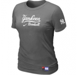 Women MLB New York Yankees Nike D.Grey Short Sleeve Practice T-Shirt