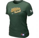 Women MLB Oakland Athletics Nike D.Green Short Sleeve Practice T-Shirt