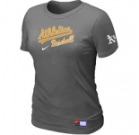 Women MLB Oakland Athletics Nike D.Grey Short Sleeve Practice T-Shirt