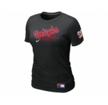Women MLB Washington Nationals Black Nike Short Sleeve Practice T-Shirt