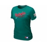 Women MLB Washington Nationals L.Green Nike Short Sleeve Practice T-Shirt