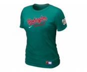 Women MLB Washington Nationals L.Green Nike Short Sleeve Practice T-Shirt