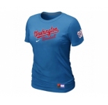Women MLB Washington Nationals L.blue Nike Short Sleeve Practice T-Shirt